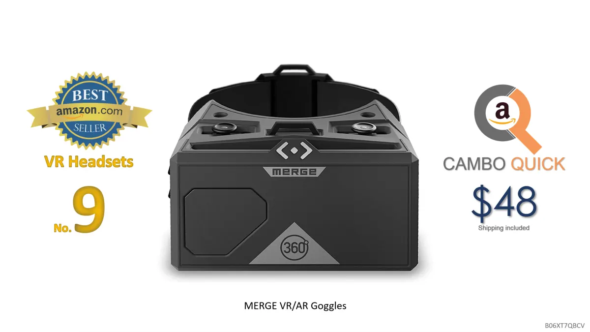 MERGE VRAR Goggles - Virtual and Augmented Reality Headset for iPhone and Android - Adjustable Lenses, Dual Input Buttons, Soft and Comfortable