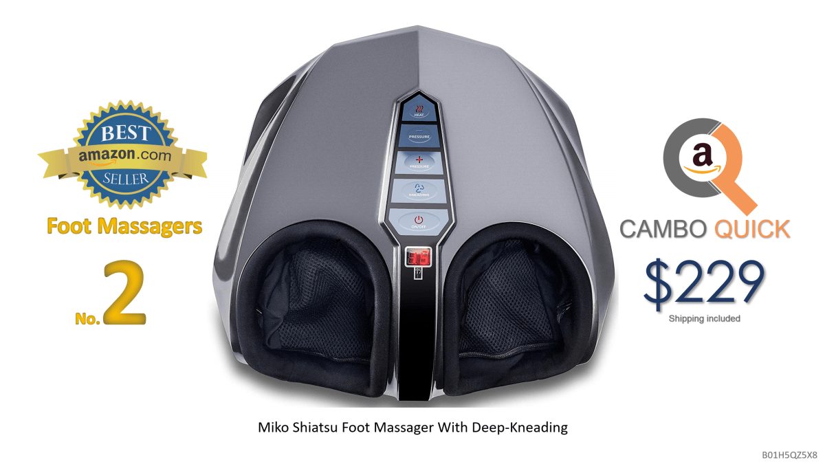 Miko Shiatsu Foot Massager With Deep-Kneading, Multi-Level Settings, And Switchable Heat Charcoal Grey