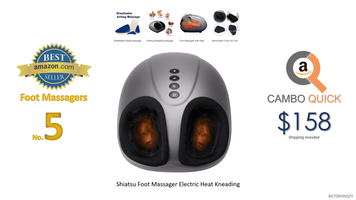 Shiatsu Foot Massager Electric Heat Kneading -Foot Massage Machine with Rolling and Air Compression for Home and Office for Men and Women