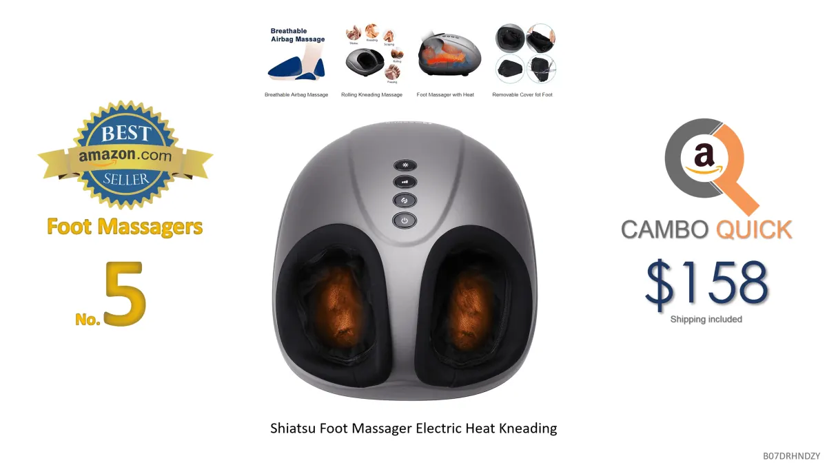 Shiatsu Foot Massager Electric Heat Kneading -Foot Massage Machine with Rolling and Air Compression for Home and Office for Men and Women