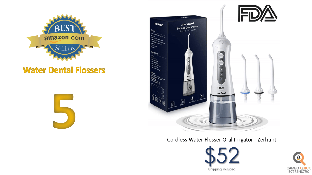 Cordless Water Flosser Oral Irrigator - Zerhunt.png