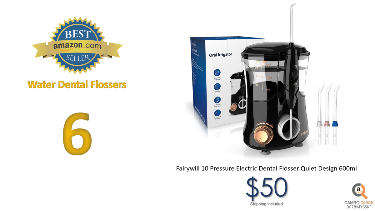 Fairywill 10 Pressure Electric Dental Flosser Quiet Design 600ml.png