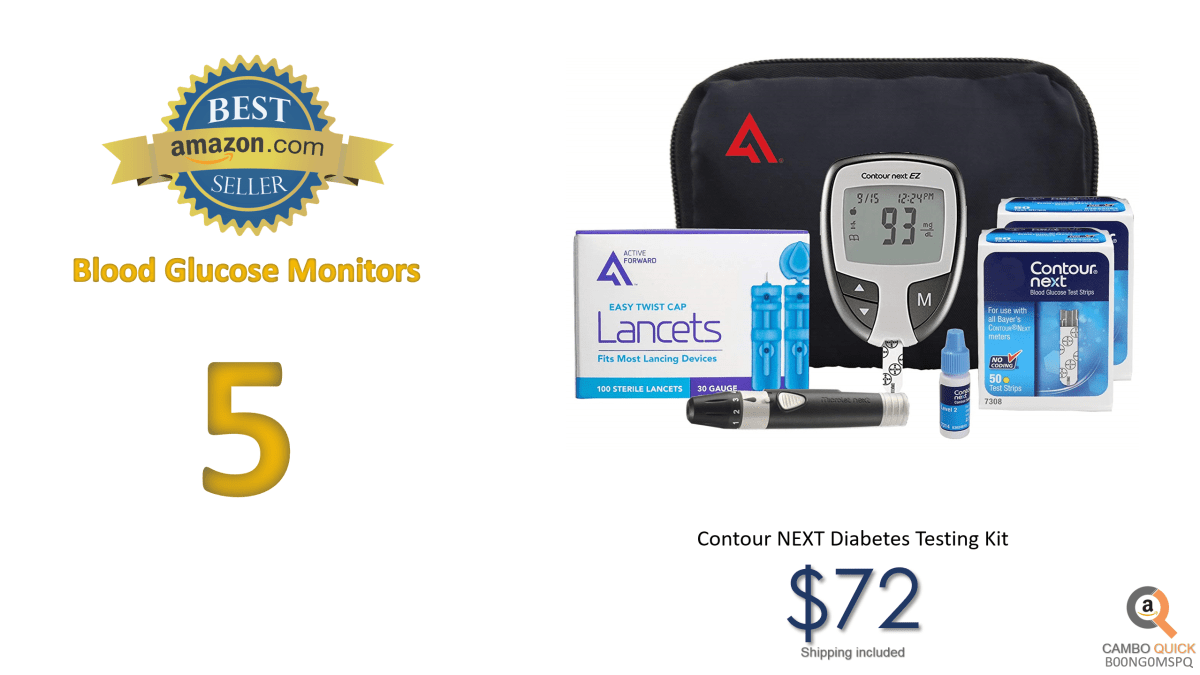 Contour NEXT Diabetes Testing Kit, 100 Count Contour NEXT EZ Meter, 100 Contour NEXT Test Strips, 100 Lancets, Lancing Device, Control Solution, Manuals, Log Book & Carry Case